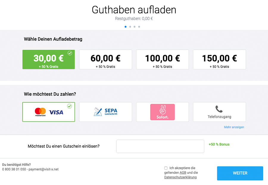 Preise und Visit X Bonus im Überblick